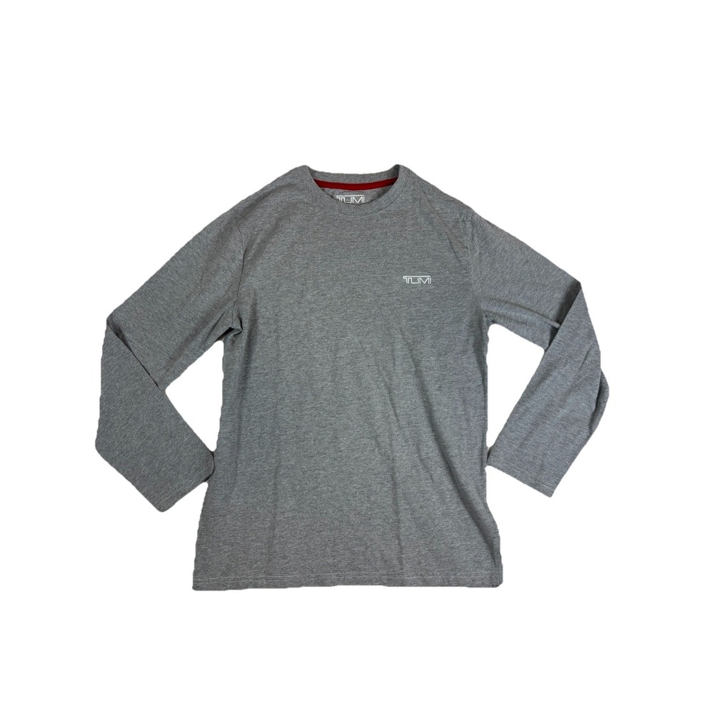 TUMI Luggage Brand Long Sleeve Shirt  Pullover Logo Adult Small Heather Gray
